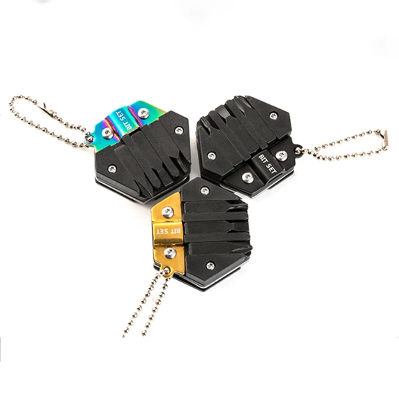 EDC Multi Tools Mini Portable Gadget 14-in-1 Pocket Multi Tool Keychain Key Ring 07FC0E-D4 - KOEEK