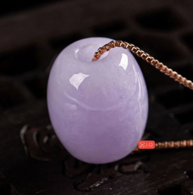 1pc Purple Violet Natural Jade Pendant Circle Bead Necklace Women Gift 07FC0E-D4 - KOEEK