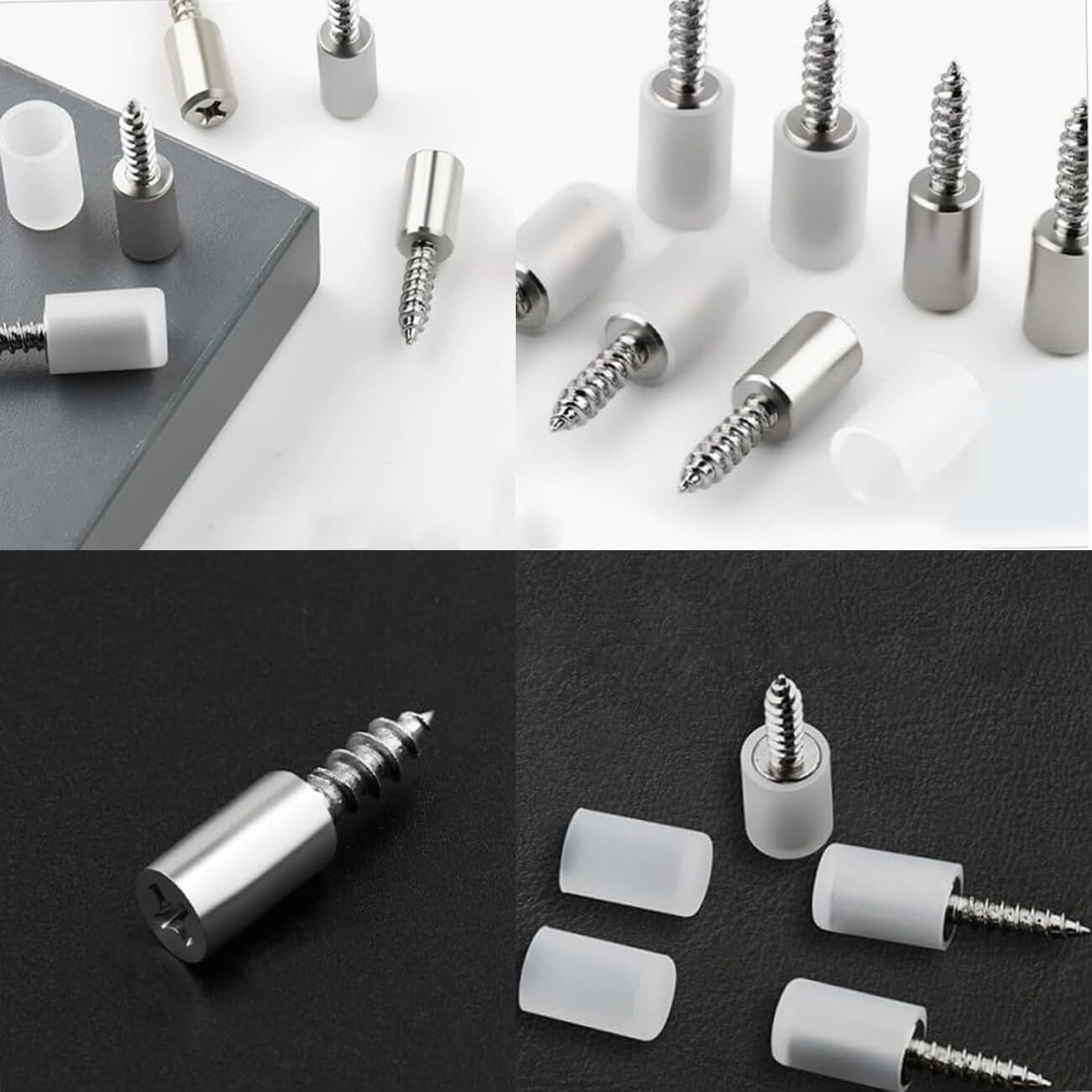 new 70 Pcs Self-Tapping Screws Cabinet Laminate Support, 70 sets, silvery white