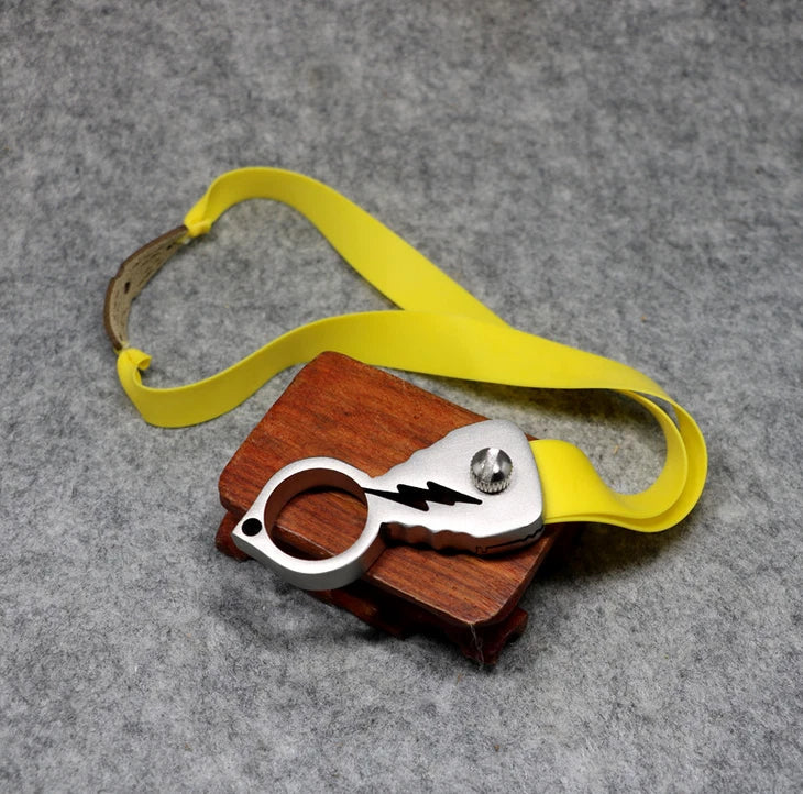 Frameless Safety Leisure Finger Ring Slingshot Stainless Steel Shooting Catapult 07FC0E-D4 - KOEEK