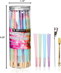 new Colorful Pre Rolled Cones -72 Pack Rainbow King Size Rolling 07FC0E-D4 - KOEEK