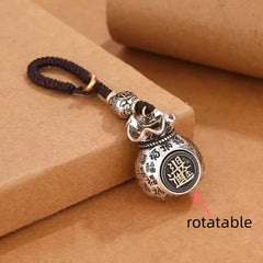 Retro Handmade Relief Coin Money Bag Rotating Keychain Luck Blessing Pendant 07FC0E-D4 - KOEEK