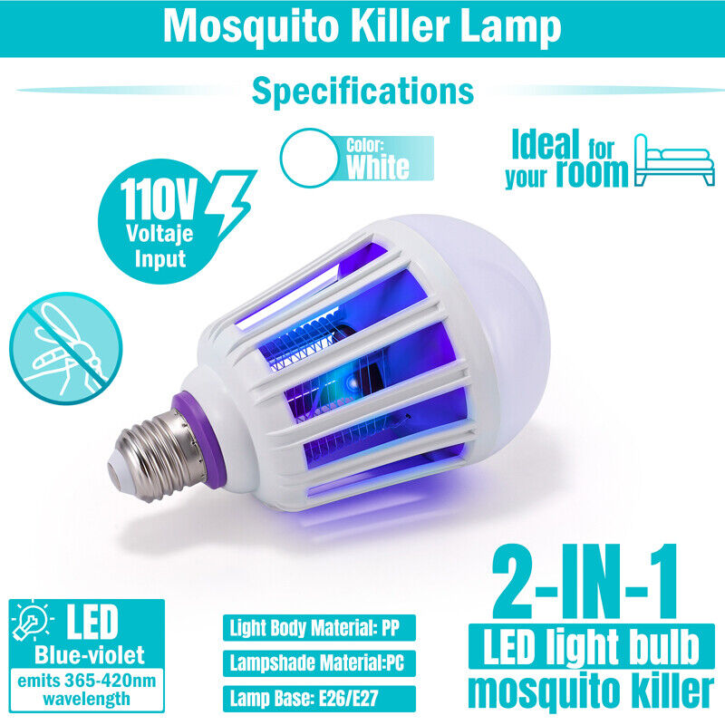 ny Lampara Mata De Insectos Moscas Mosquitos Electrico Exterminador Para Casa