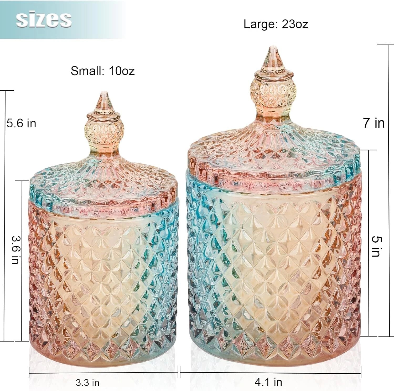 2 Pack Qtip Holder Glass Bathroom Accessories Vanity Organizers Makeup Storage 07FC0E-D4 - KOEEK