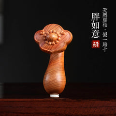 Rock Cypress Wood Carving Figurine for Good Fortune and Prosperity As A Gift 07FC0E-D4 - KOEEK