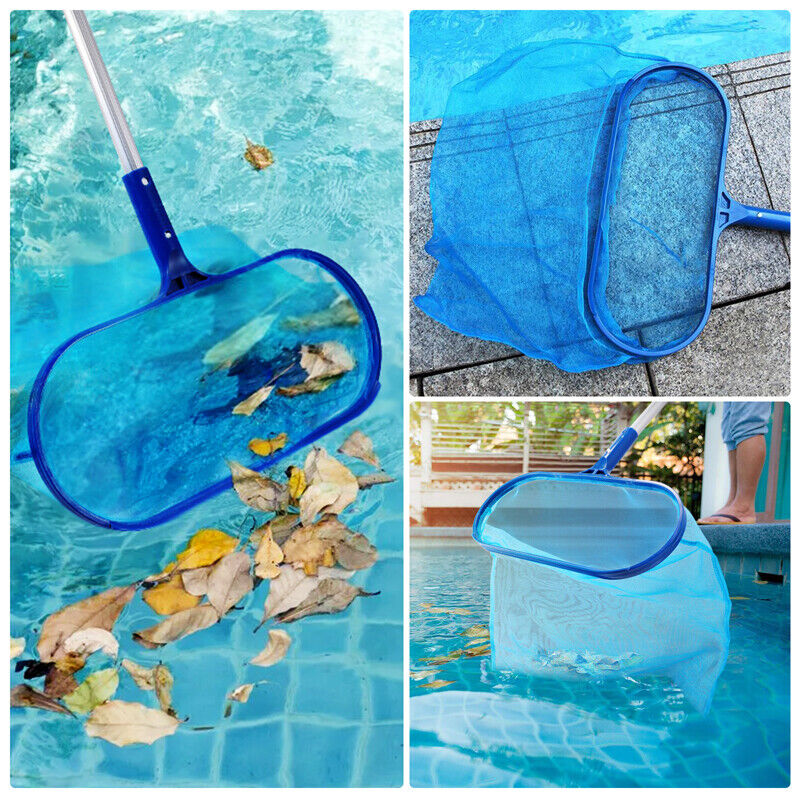 ny Heavy Duty Pool Skimmer Leaf Rake Net Scooper, Rengjøring Svømmebasseng, med stang