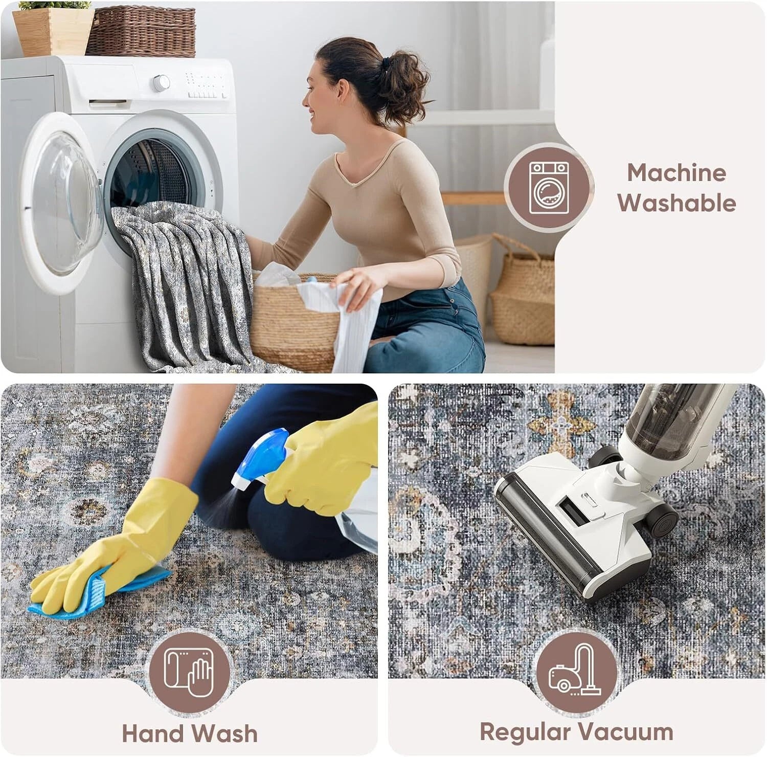 Runner Carpet Hallway Carpet Washable Kitchen Runner Carpet with Rubber Backing 07FC0E-D4 - KOEEK