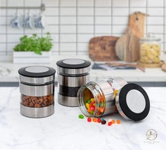 Airtight Food Storage Container Kitchen Counter Window, [Set of 3] Canister Set 07FC0E-D4 - KOEEK