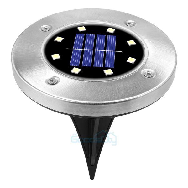 nye Solar I Ground Lights LED Outdoor Flat Begravet 8LED Light Lawn Pathway Garden