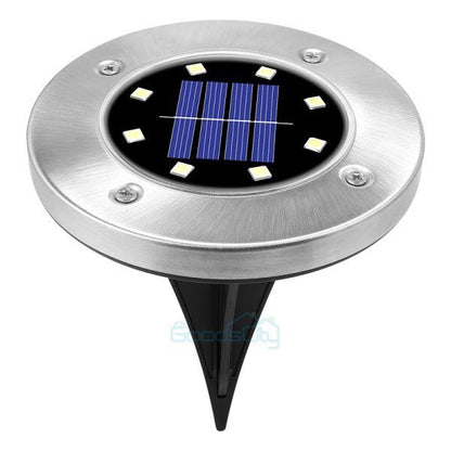 new Solar In Ground Lights LED Outdoor Flat Buried 8LED Light Lawn Pathway Garden