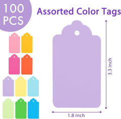 new Koogel 100PCS Gift Tags with Strings(3.3 * 1.8inch), 3.3 x 1.8 inch, Multi KOOGEL - KOEEK