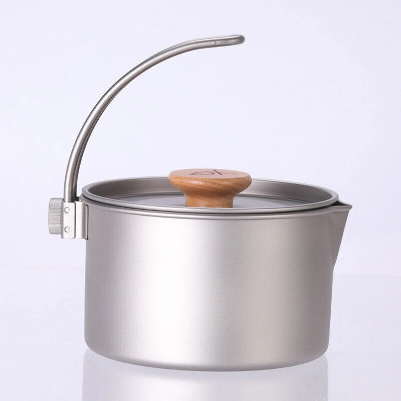 Portable Titanium Camping Pot Hanging Pot Detachable Handle Camping Cookware 07FC0E-D4 - KOEEK
