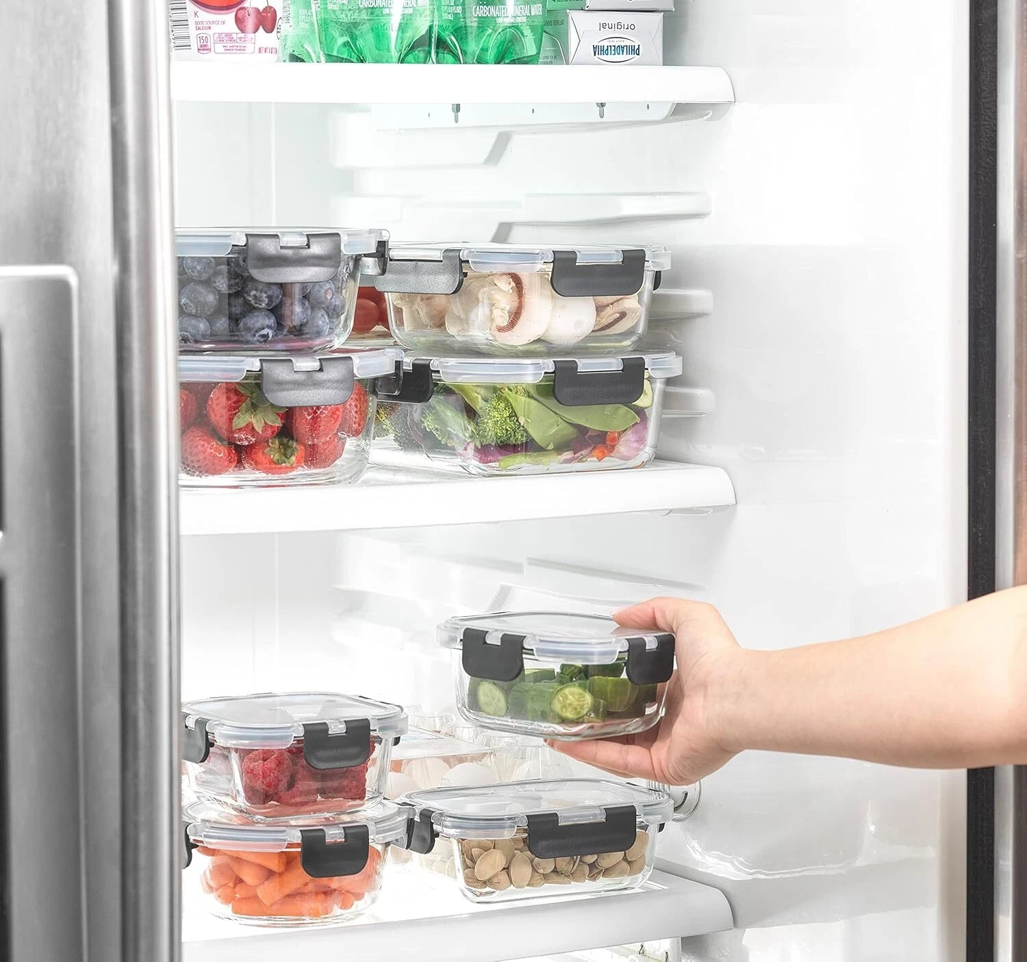 24pc Kitchen Storage Containers with Lids, Glass Meal Prep Container for Lunch 07FC0E-D4 - KOEEK