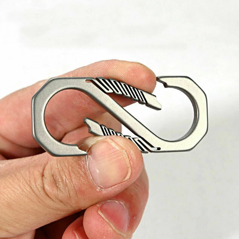 EDC Titanium TC4 Key Chain Carabiner Key Ring Hang Buckle Outdoor Travel Tool 07FC0E-D4 - KOEEK
