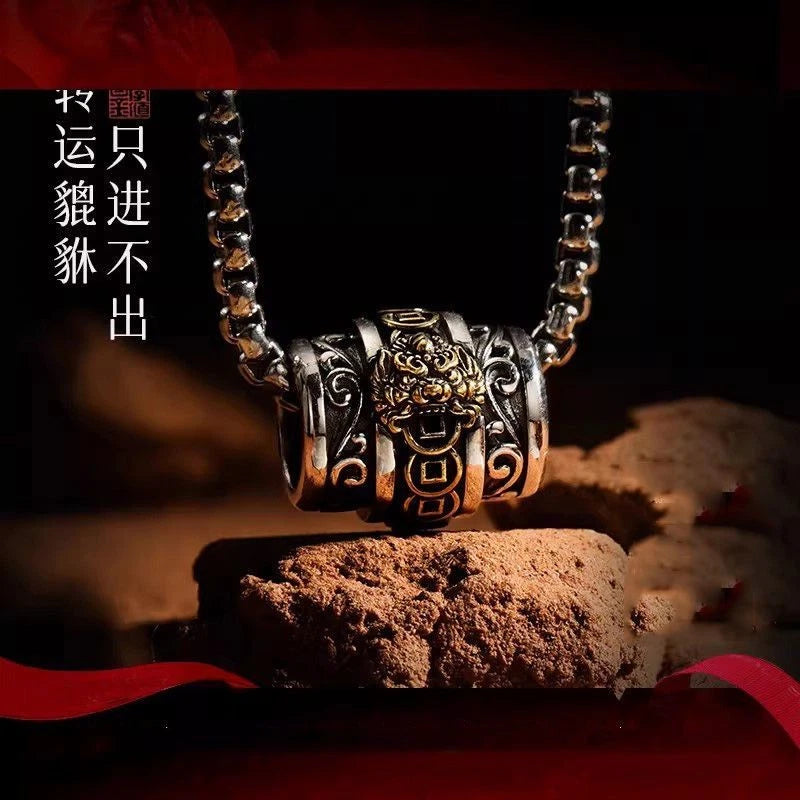 Pixiu Necklace Men's  Bead Pendant Chinese Style Gift 07FC0E-D4 - KOEEK