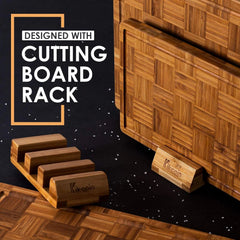 Extra Large Bamboo Cutting Boards, (Set of 3) Chopping Boards with Juice Groove 07FC0E-D4 - KOEEK