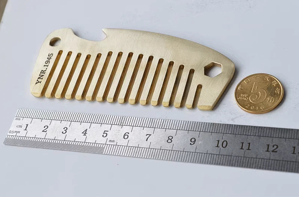 Solid Brass Comb Pocket Multi Tools Comb Bottle Opener Wrench Man EDC Gift 07FC0E-D4 - KOEEK