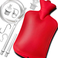 new 2 L Home Enema Bag Kit with 2 Tips,60 inch Long Silicone Hose, Red, Red 07FC0E-D4 - KOEEK