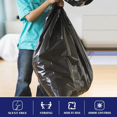 100-pack large garbage bags (with drawstring) durable garbage bags 07FC0E-D4 - KOEEK