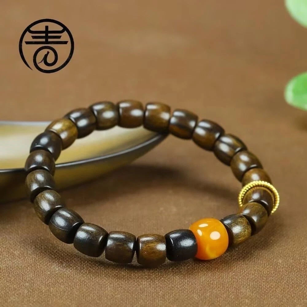 Woman Fashion Natural Wood Prayer Beads Birthday Gift  Bracelet Jewelry 07FC0E-D4 - KOEEK