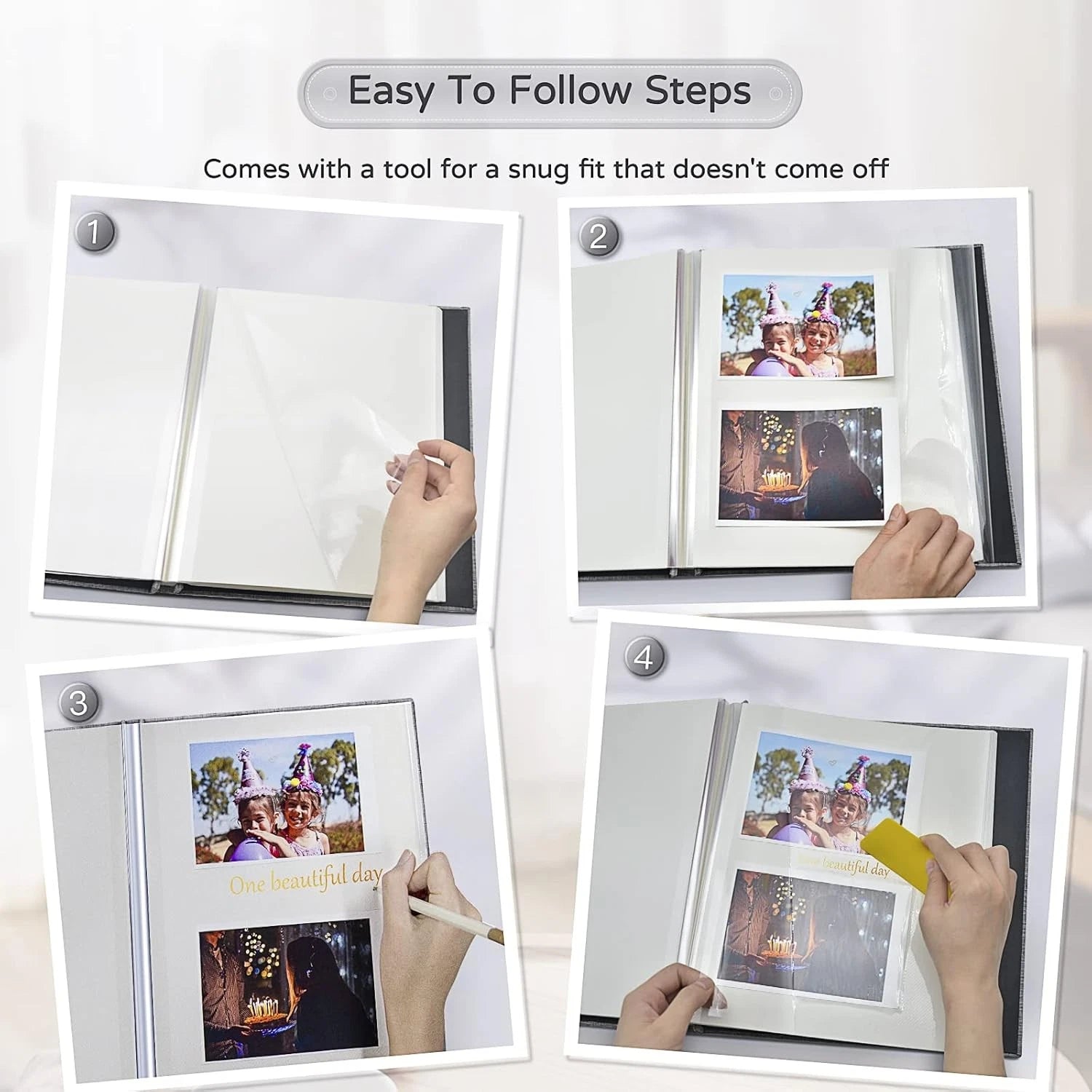 Large Photo Album, Self-Adhesive,4x6, 5x7, 8x10, Scrapbook Album,DIY Photo Book 07FC0E-D4 - KOEEK