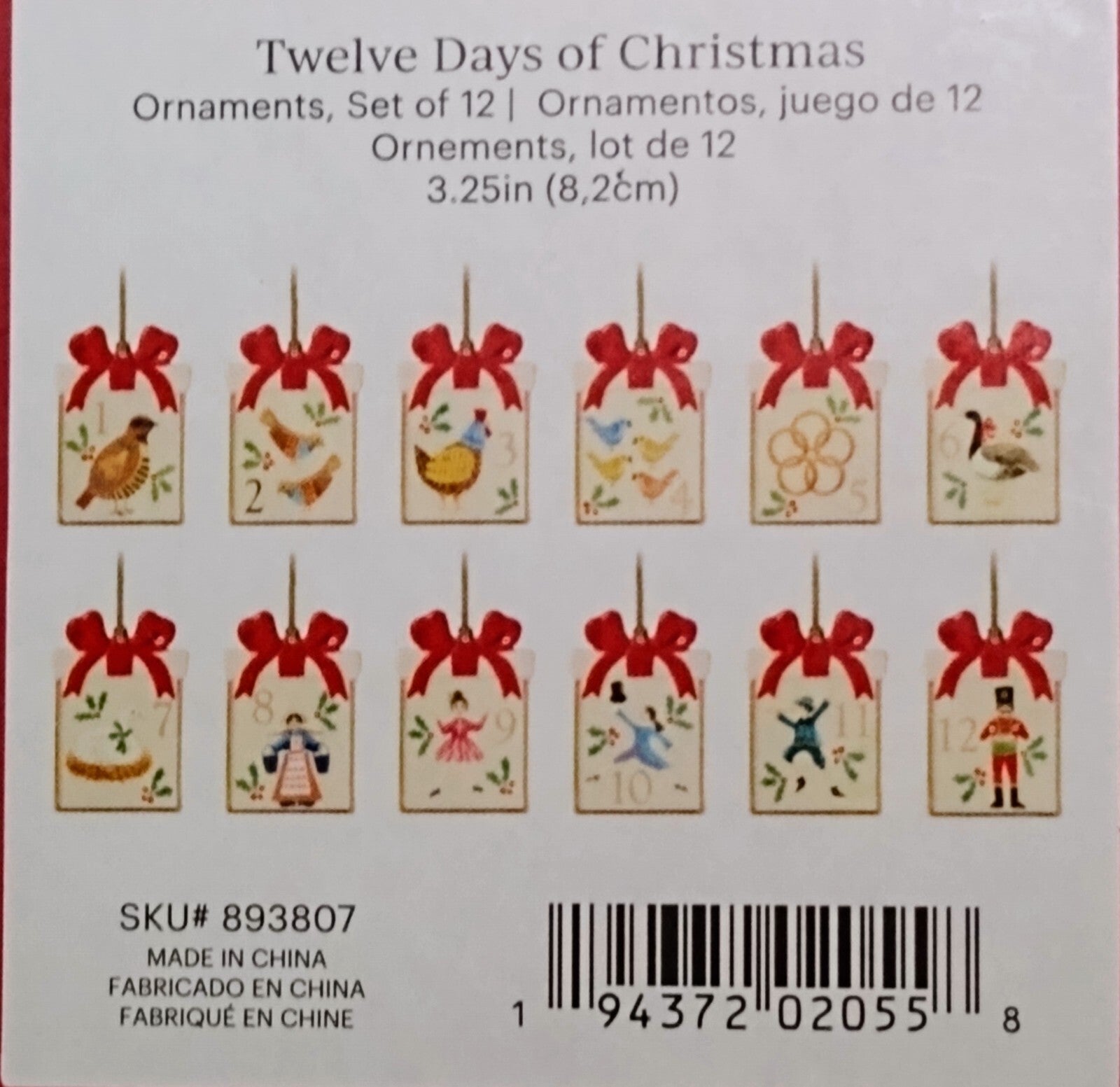 Lenox 12 Days Of Christmas Ornaments Set Of (12) m.s.r.p is $160.00 LENOX - KOEEK