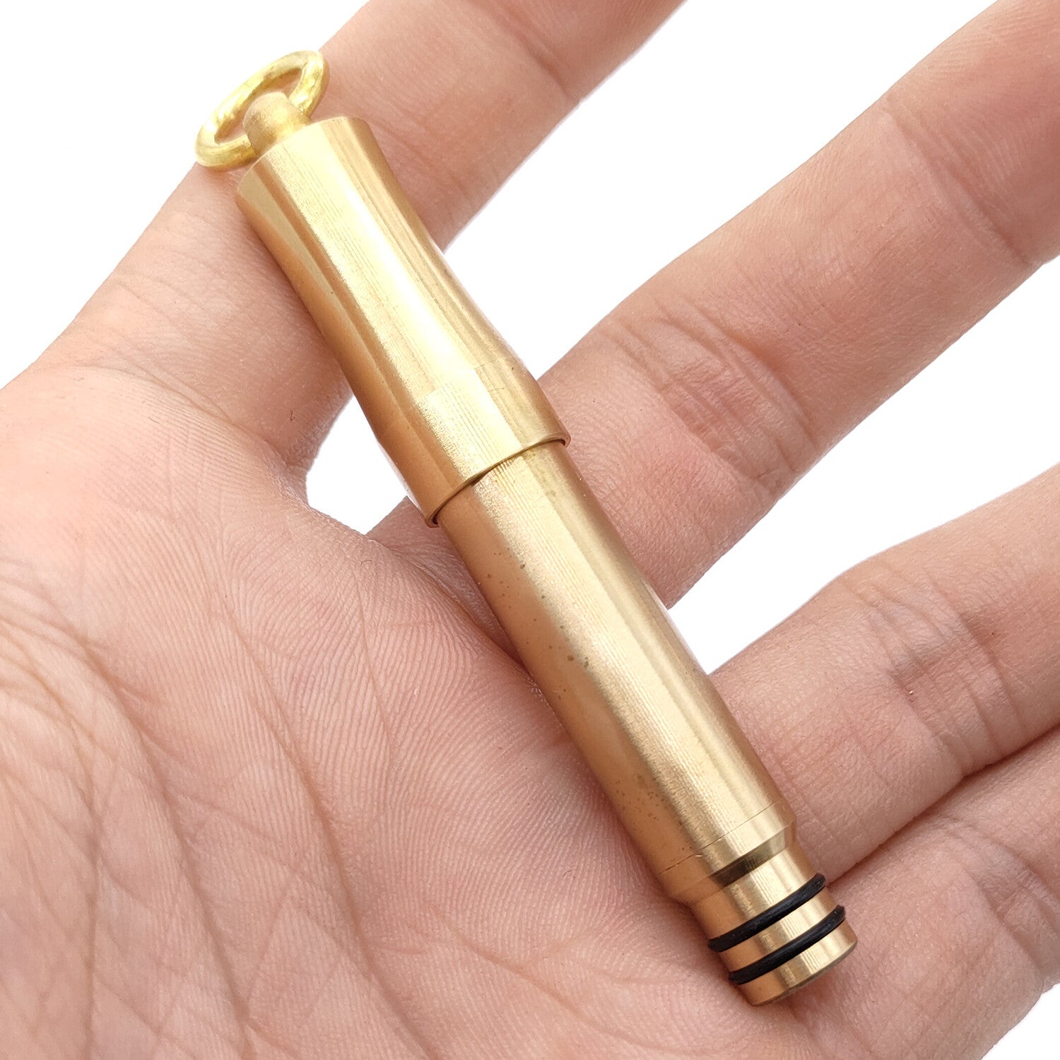 Mini Brass Pen Ballpoint Signature Office Keychain Pen With 5pcs Refills EDC 07FC0E-D4 - KOEEK