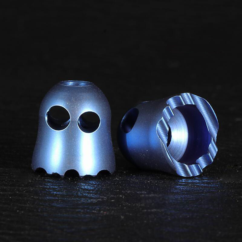 EDC TC4 Titanium Alloy Ghost Pendant Keychain Necklace DIY Lanyard Beads Gift 07FC0E-D4 - KOEEK