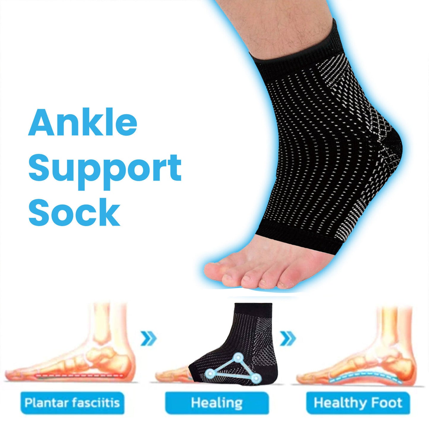 new Plantar Fasciitis Socks Foot Arch Support Pain Ankle Relief Pair Compression koeek - KOEEK