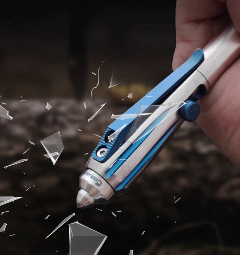 EDC Titanium Alloy Pocket Ballpoint Pen Tactical Working Signature Pen 5-Refills 07FC0E-D4 - KOEEK