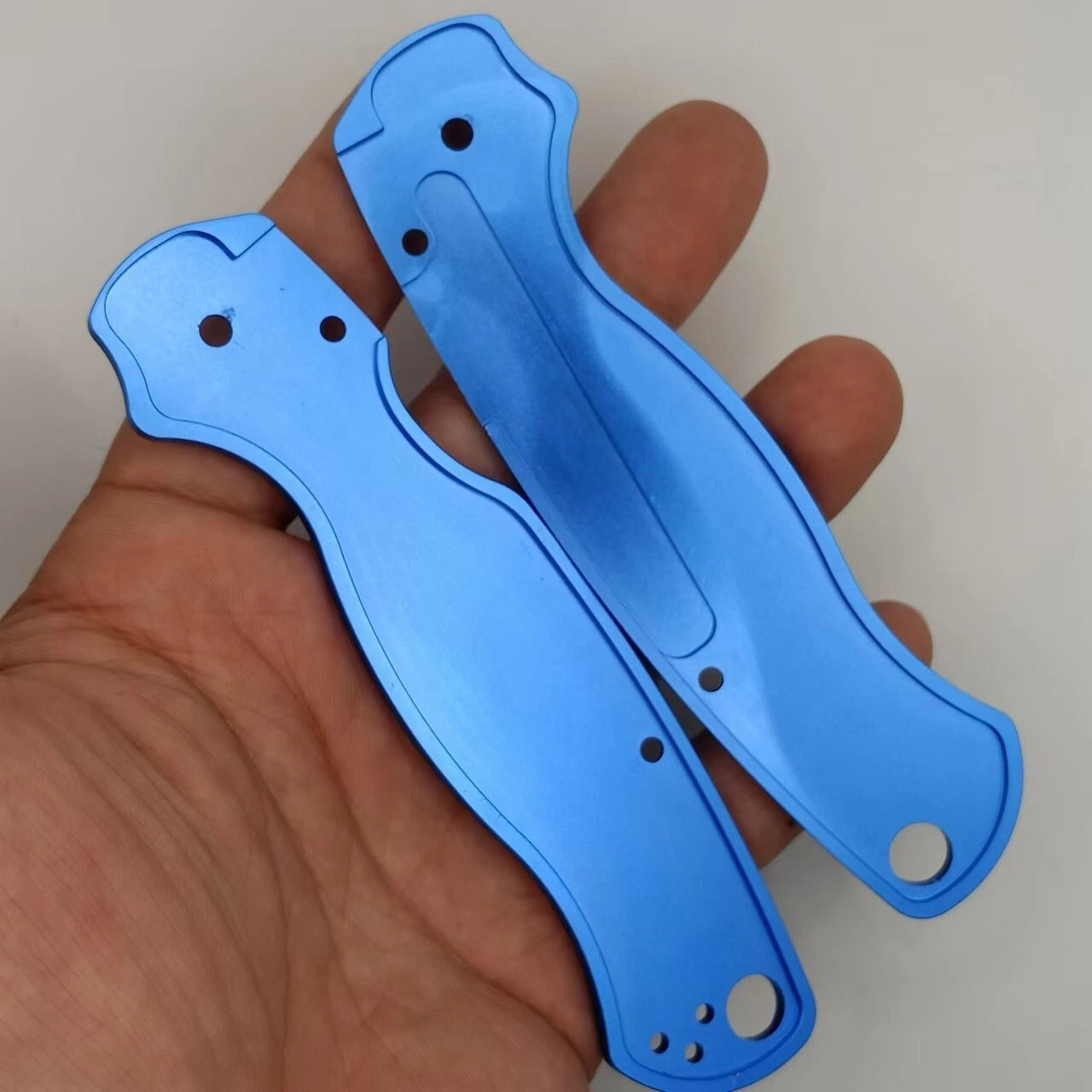 1 Pair Aluminum Alloy Knife Handle Scales for Spyderco C81 Para 2 Folding Knives 07FC0E-D4 - KOEEK