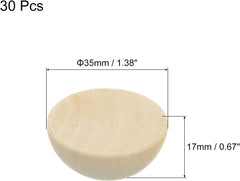new uxcell 30Pcs Half Wood Beads, 35mm Unfinished Hemisphere Balls Round UXCELL - KOEEK