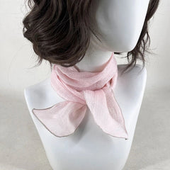 Womens  Linen Preppy Solid Necktie Thin Scarf Neckerchief Scarves Accessory 07FC0E-D4 - KOEEK
