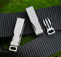 Titanium Alloy Belt Buckle EDC Portable Men‘s Belt Clip  Waist Hang Keychain 07FC0E-D4 - KOEEK