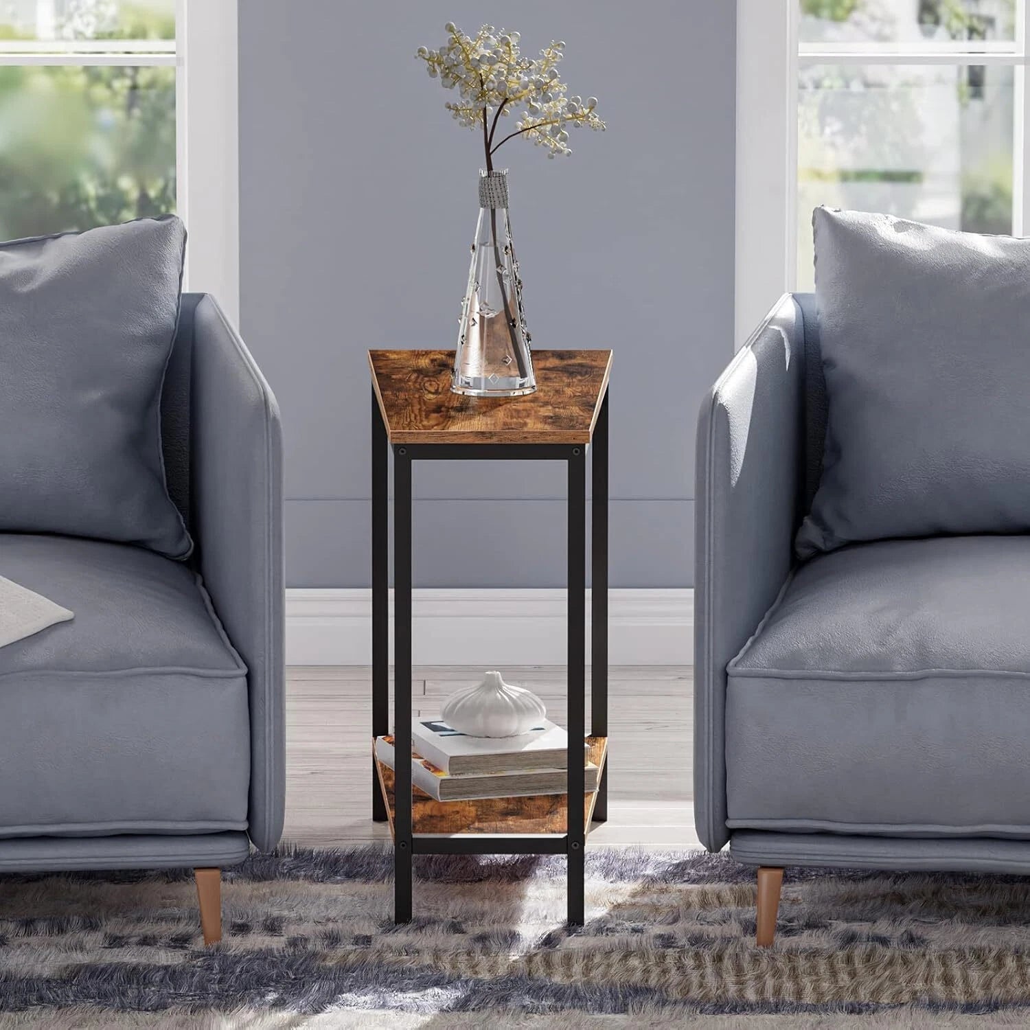 Wedge Side Table,Recliner with Storage Wedge Side Table,Triangular Accent Table 07FC0E-D4 - KOEEK