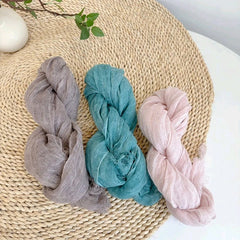 Women Flax Linen Thin Soft Scarf Breathable Summer Shawl Plain Color Scarves 07FC0E-D4 - KOEEK