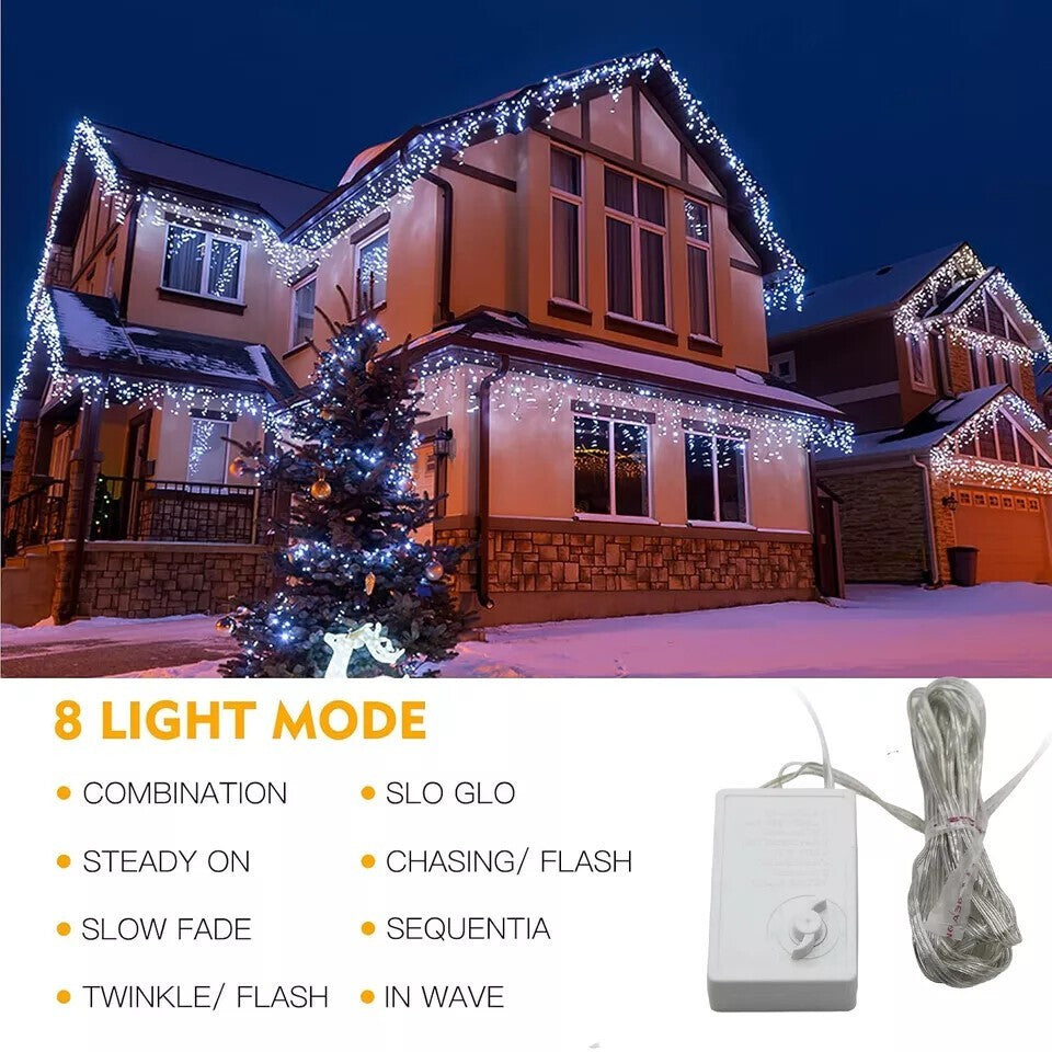 13~130ft Curtain Icicle Lights Wedding Party LED Fairy Christmas Indoor Outdoor 07FC0E-D4 - KOEEK