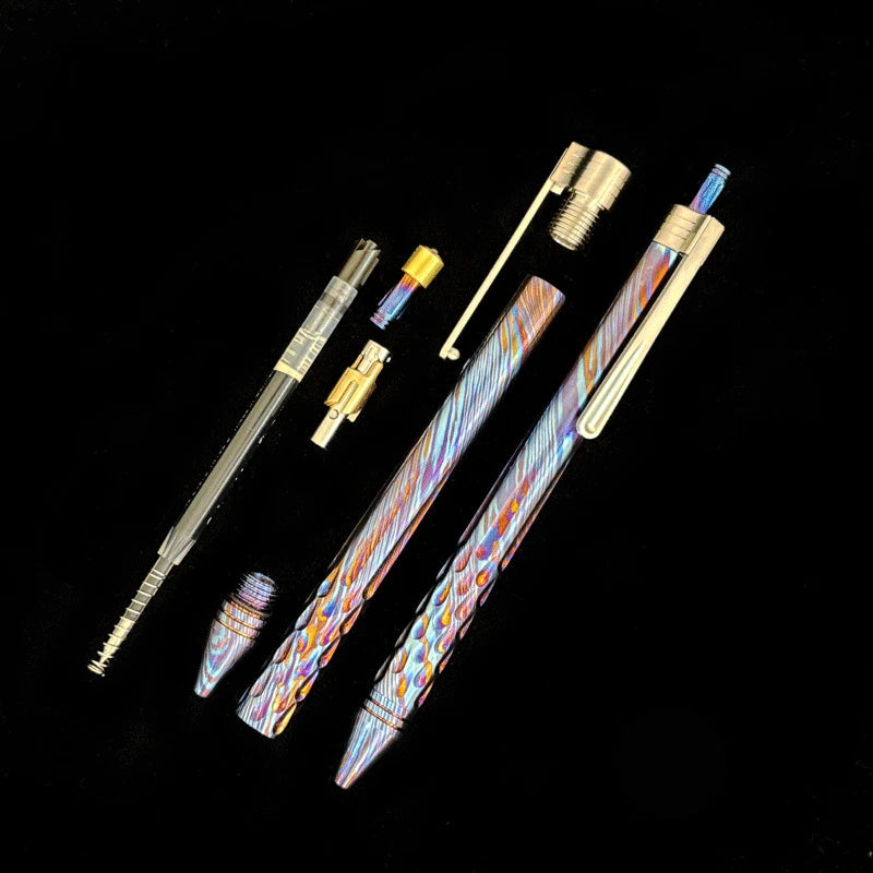 Titanium Pocket BallPoint Pen Signature Writing Pen Business Office EDC Pen 07FC0E-D4 - KOEEK