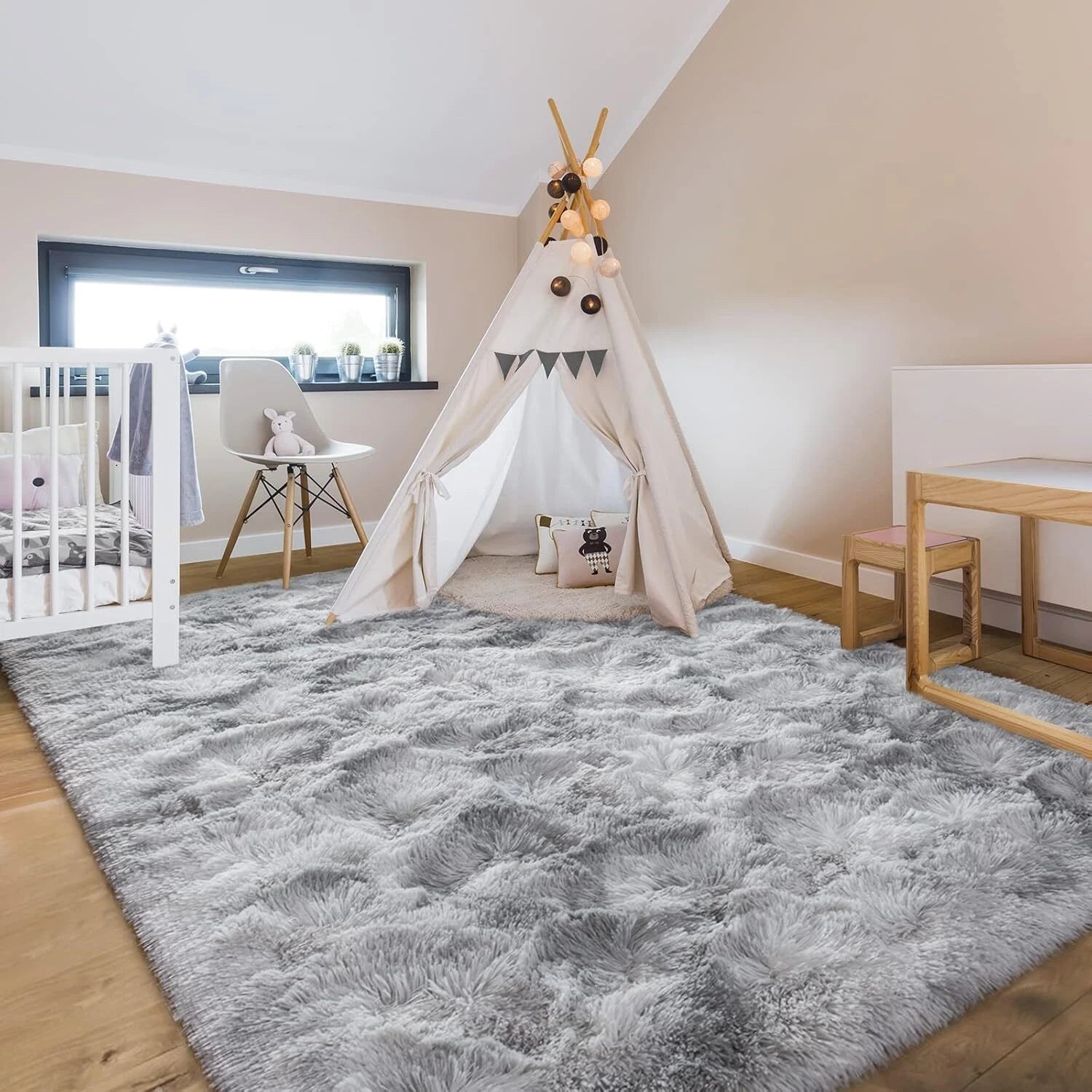 6x9 Large Area Rugs for Living Room, Super Soft Fluffy Modern Bedroom Rug 07FC0E-D4 - KOEEK