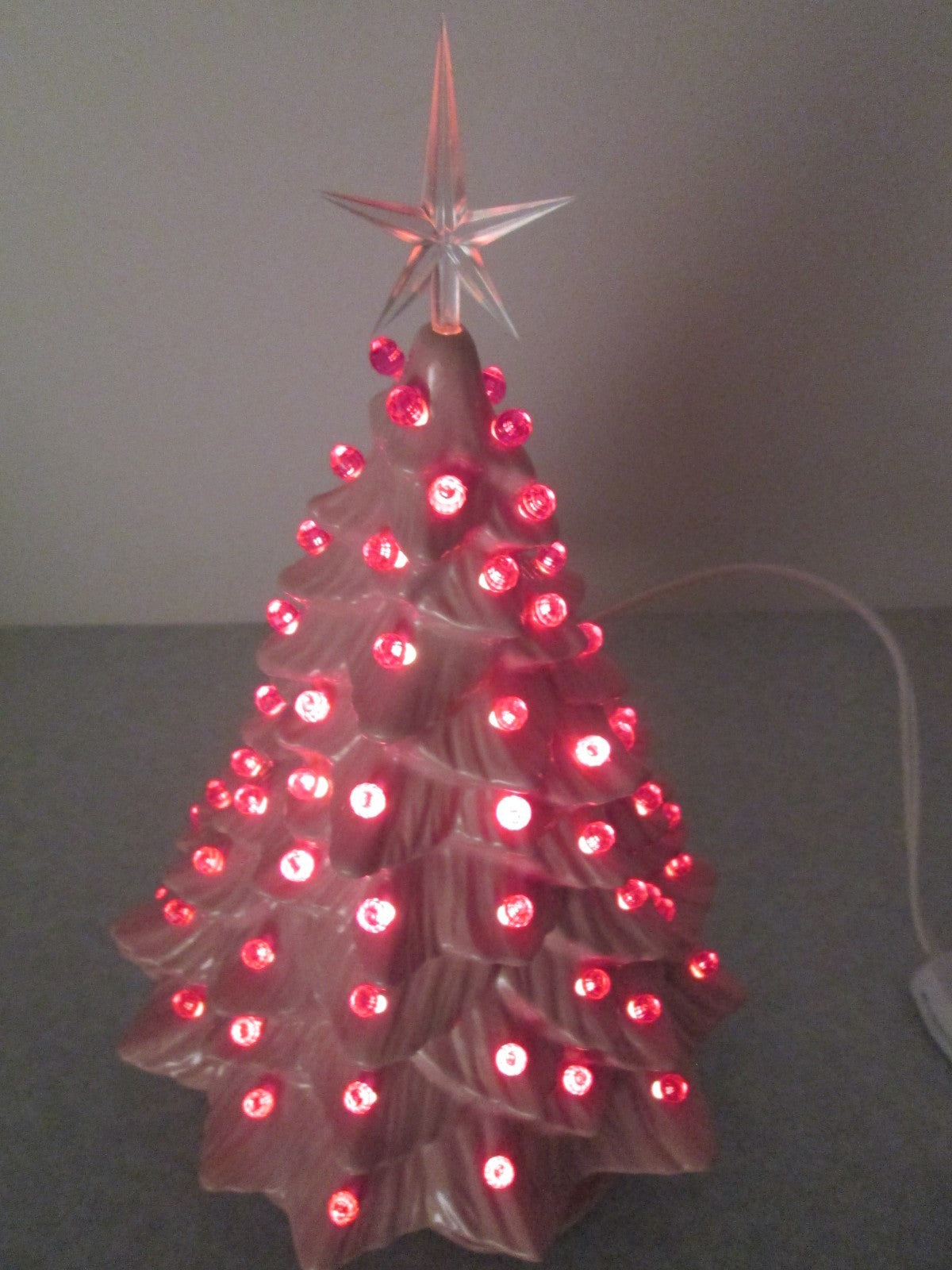 "Pink Glazed  Ceramic Christmas Tree"  ly Made/ Extra Lights 07FC0E-D4 - KOEEK