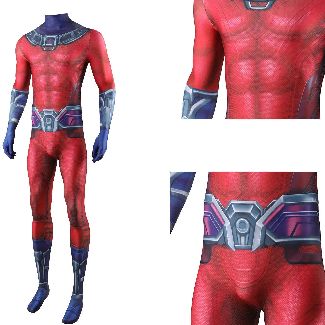 X-Men '97 Magneto Jumpsuit Erik Cosplay Costume Bodysuit Adult Kids Halloween 07FC0E-D4 - KOEEK