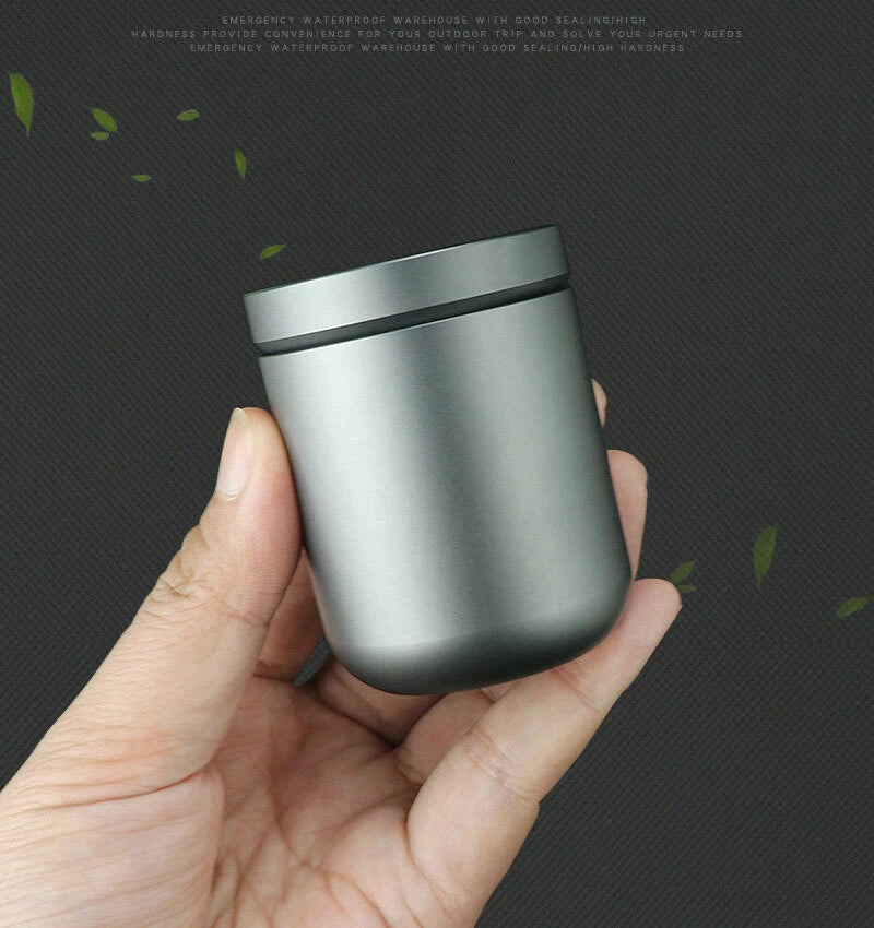 EDC Aluminium Alloy Waterproof Storage Box Sealed Pill Case Container Travel Cup EDC - KOEEK