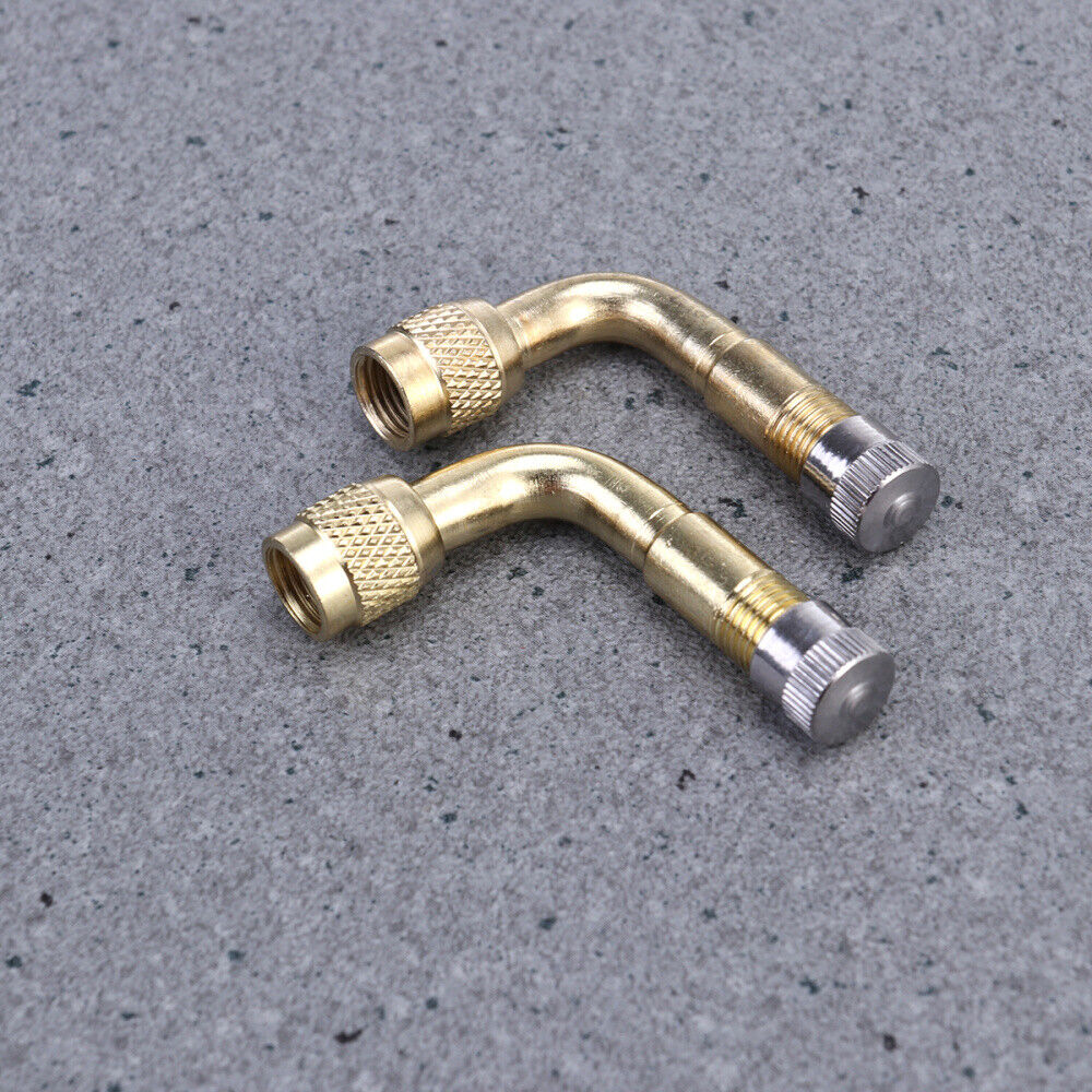 new 2pcs/set 90 Degree Air Brass Stem Extension Adapter Car Truck Motorcycle Scooter koeek - KOEEK