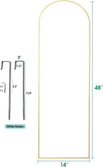 Door Mirror, Full Length Over The Door, 14'' x 48'' Hanging Mirror, Large Arched 07FC0E-D4 - KOEEK