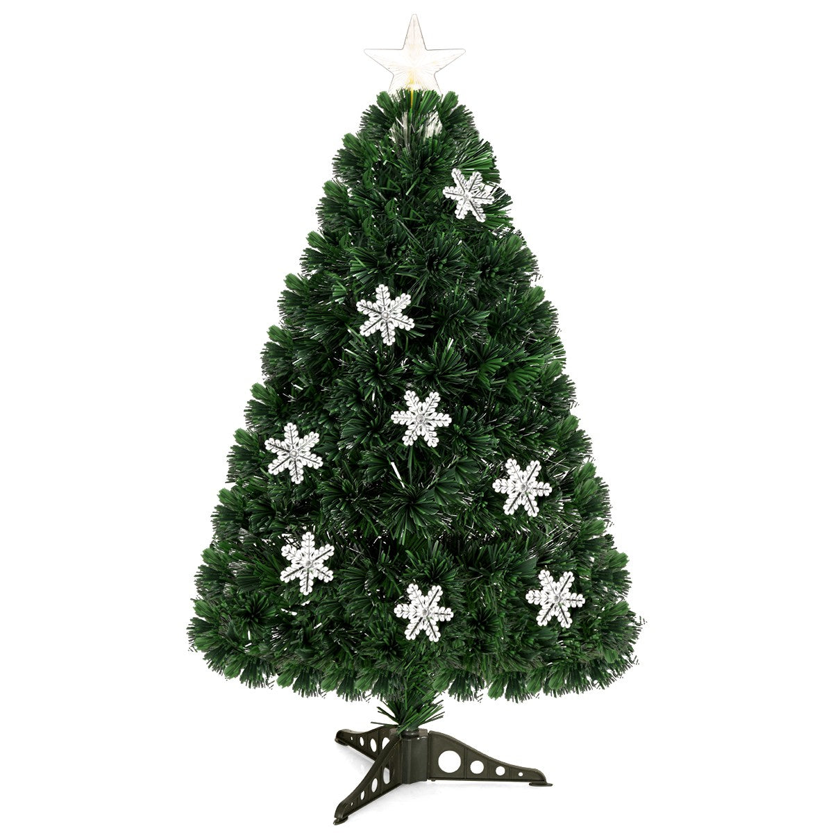 3FT Pre-Lit Fiber Optic Artificial Christmas Tree w/Multicolor Lights Decoration 07FC0E-D4 - KOEEK