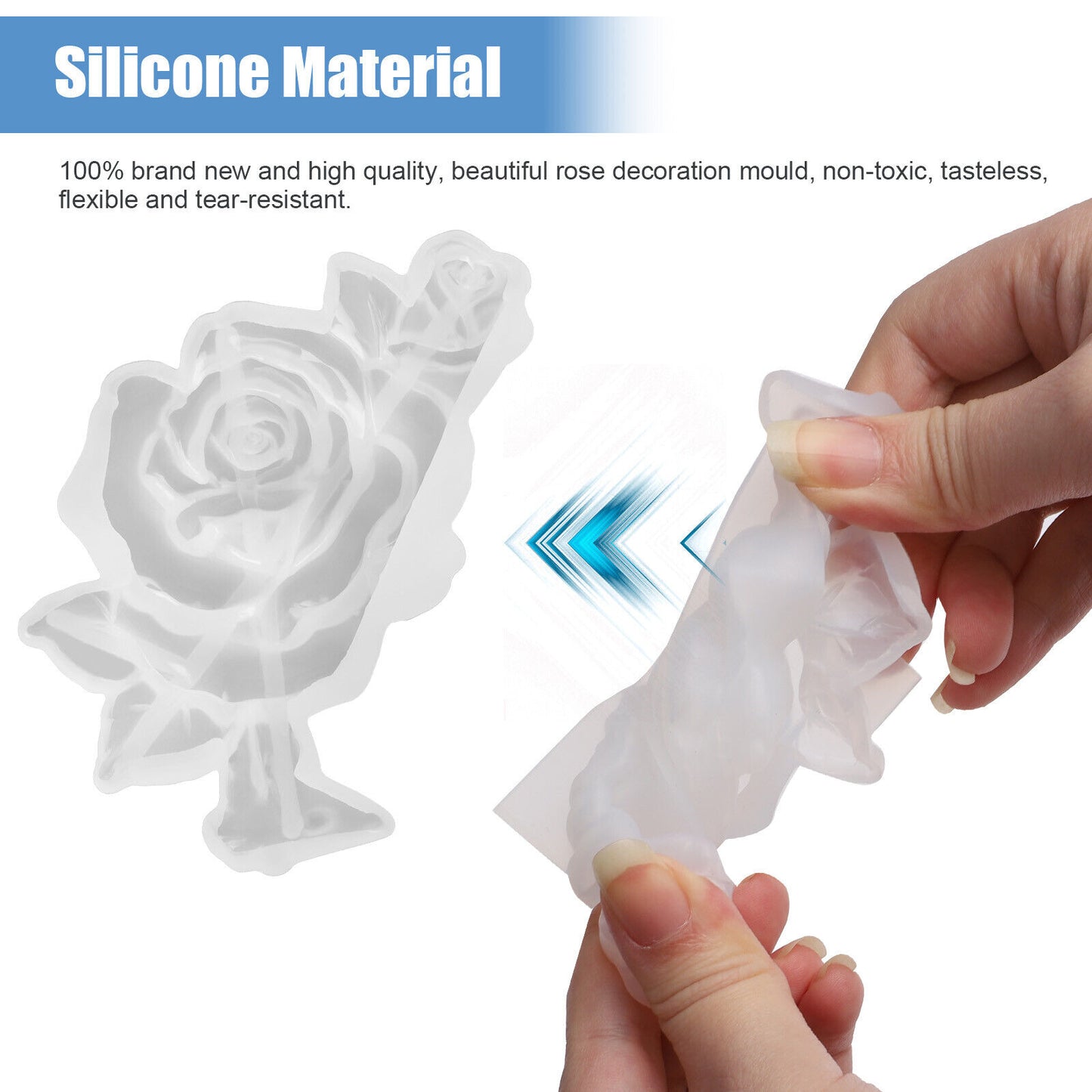 Silicone Resin Casting Mold DIY Rose Flower Table Mould Making Epoxy Craft Tool