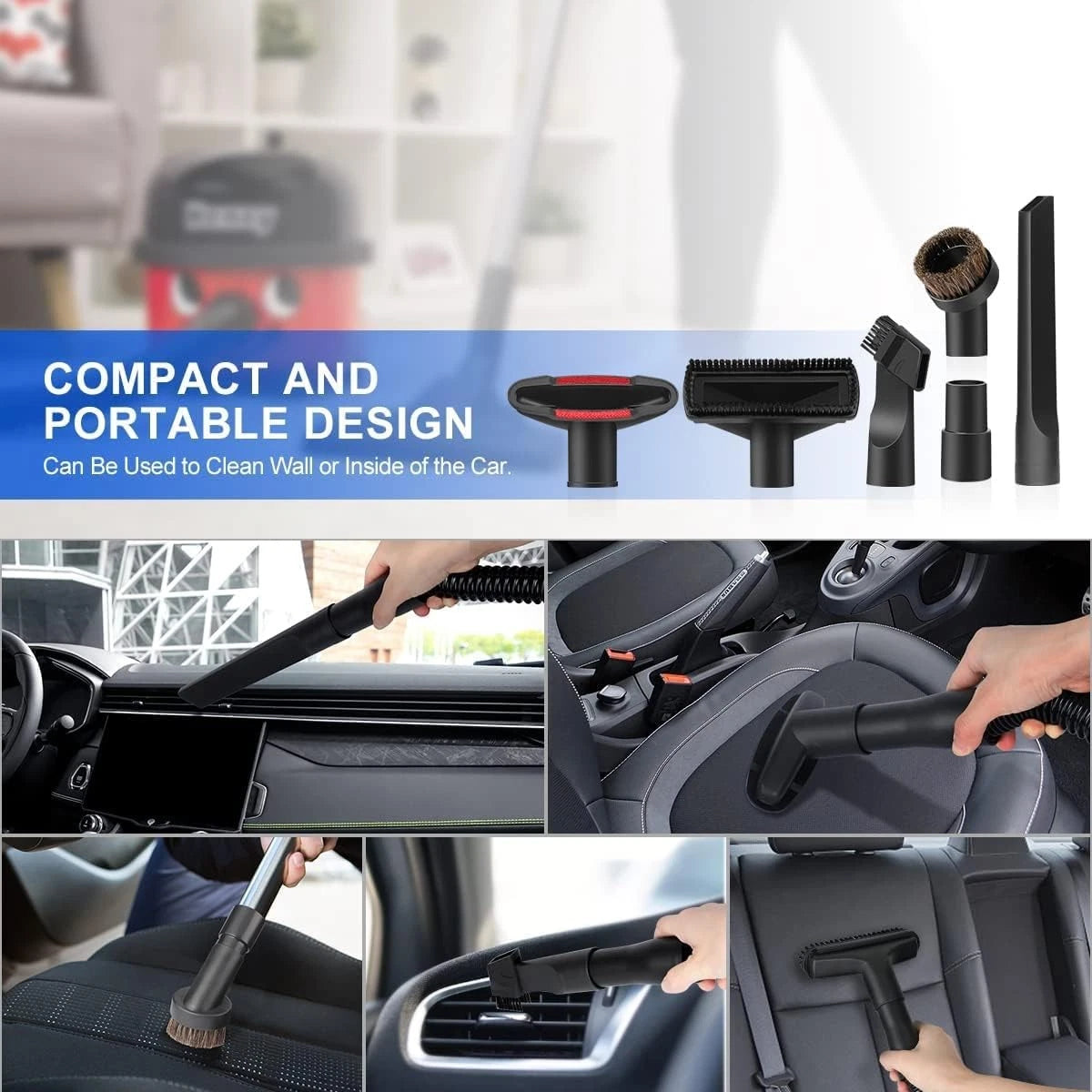 11-piece universal vacuum cleaner accessory set, includes 1-1/4 inch 07FC0E-D4 - KOEEK