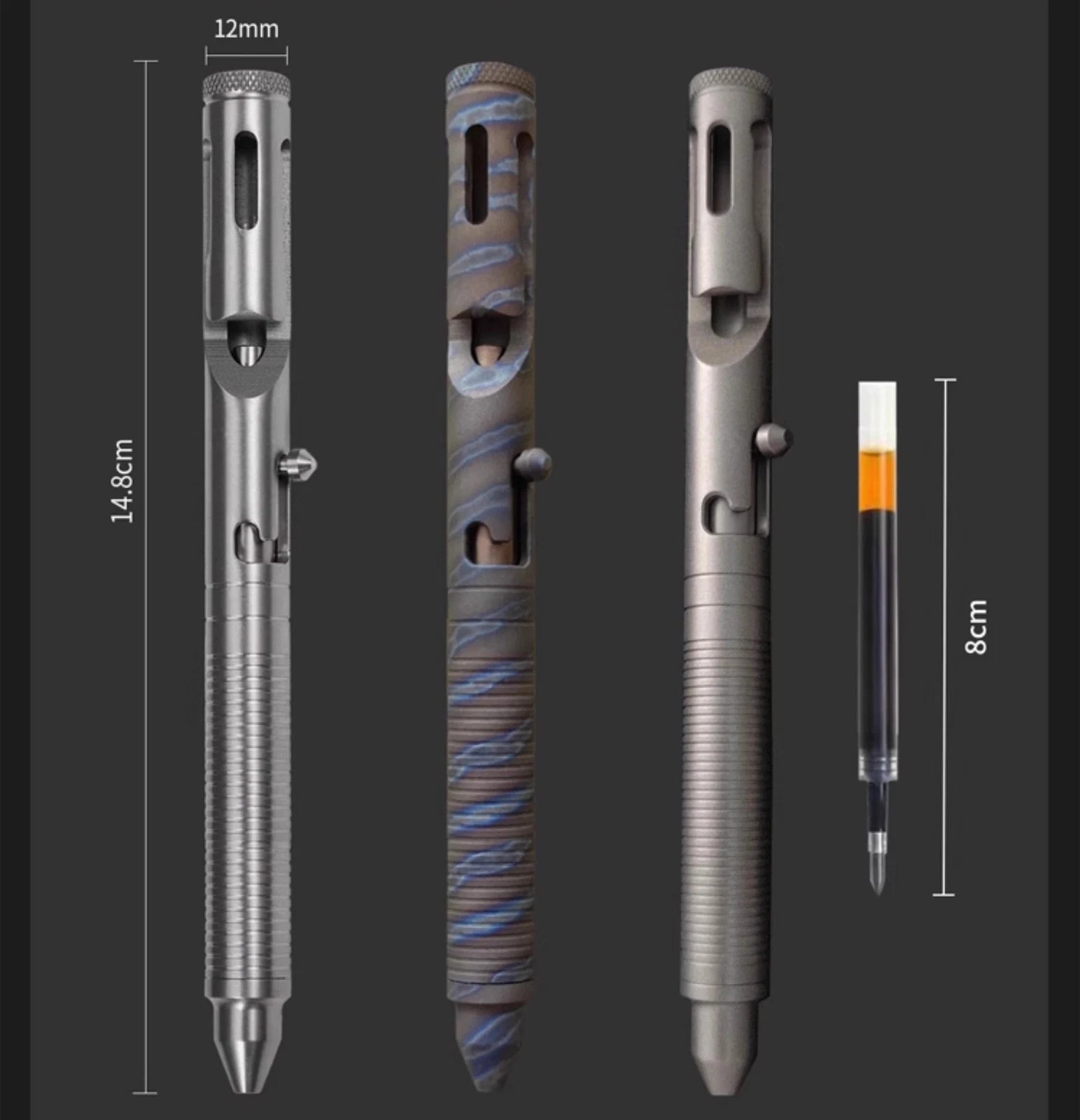 EDC TC4 Titanium Alloy Signature Pen Pocket Multi-purpose Tool Ballpoint Pen 07FC0E-D4 - KOEEK