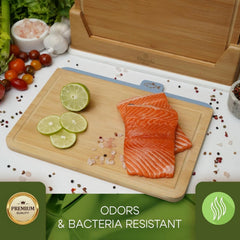 Wooden Cutting Boards for Kitchen – 5-Pcs Cutting Board Set with Holder 07FC0E-D4 - KOEEK