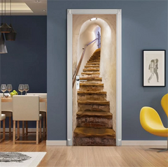 Stairway Wall Art  Self-adhesive Wrap Murals 3D Door Sticker Decal Home Decor 07FC0E-D4 - KOEEK